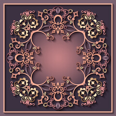 Abstract vector ornamental nature vintage frame.