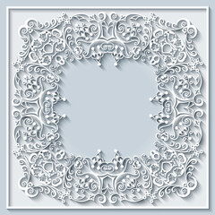 Abstract vector ornamental nature vintage frame.