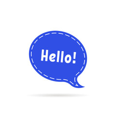 dotted speech bubble with hello word