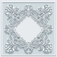 Abstract vector ornamental nature vintage frame.