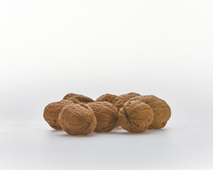 A walnut shot on white background