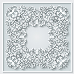 Abstract vector ornamental nature vintage frame.