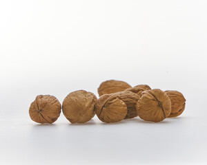 A walnut shot on white background