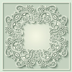 Abstract vector ornamental nature vintage frame.