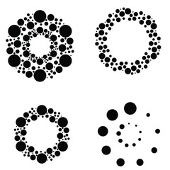 Halftone dots in circle form. round logo . vector dotted frame . design element
