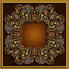 Abstract vector ornamental nature vintage frame.
