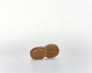 A walnut shot on white background