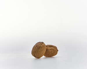 A walnut shot on white background