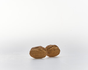 A walnut shot on white background
