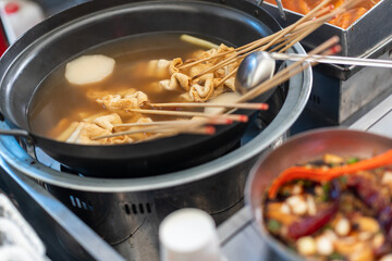 cooking Korean pot of soup
