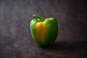 bell pepper or sweet pepper ( capsicum ) On a retro color background .