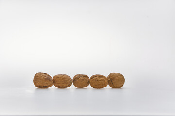 A walnut shot on white background