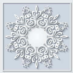 Abstract vector ornamental nature vintage frame.