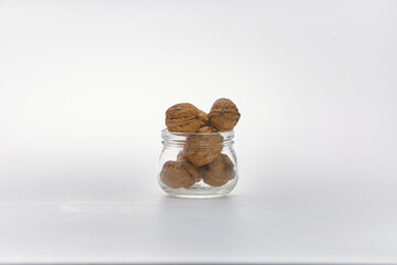A walnut shot on white background