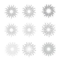 Radial speed Lines in Circle Form for comic books . fireworks Explosion background . Vector Illustration . Starburst
 round Logo . Circular Design element . Abstract Geometric star rays . Sunburst .