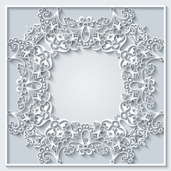 Abstract vector ornamental nature vintage frame.