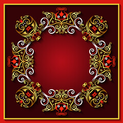 Abstract vector ornamental nature vintage frame.