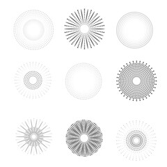 Radial speed Lines in Circle Form for comic books . fireworks Explosion background . Vector Illustration . Starburst
 round Logo . Circular Design element . Abstract Geometric star rays . Sunburst .