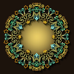Abstract vector ornamental nature vintage frame.