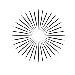 Fototapeta premium Radial speed Lines in Circle Form for comic books . fireworks Explosion background . Vector Illustration . Starburst round Logo . Circular Design element . Abstract Geometric star rays . Sunburst .