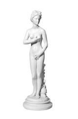 Classic white marble statue woman on a white background