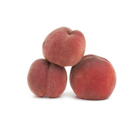 whole ripe red peach isolated on a white background