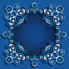 Abstract vector ornamental nature vintage frame.