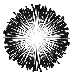 Radial speed Lines in Circle Form for comic books . fireworks Explosion background . Vector Illustration . Starburst
 round Logo . Circular Design element . Abstract Geometric star rays . Sunburst .