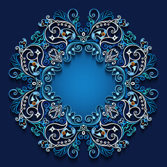 Abstract vector ornamental nature vintage frame.