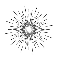Fototapeta premium Radial speed Lines in Circle Form for comic books . fireworks Explosion background . Vector Illustration . Starburst round Logo . Circular Design element . Abstract Geometric star rays . Sunburst .