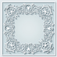 Abstract vector ornamental nature vintage frame.