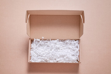 White paper filler in cardboard box