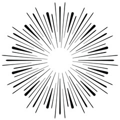 Obraz premium Radial speed Lines in Circle Form for comic books . fireworks Explosion background . Vector Illustration . Starburst round Logo . Circular Design element . Abstract Geometric star rays . Sunburst .