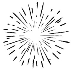 Fototapeta premium Radial speed Lines in Circle Form for comic books . fireworks Explosion background . Vector Illustration . Starburst round Logo . Circular Design element . Abstract Geometric star rays . Sunburst .