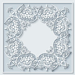 Abstract vector ornamental nature vintage frame.