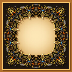 Abstract vector ornamental nature vintage frame.