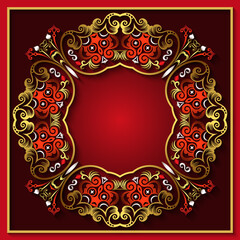 Abstract vector ornamental nature vintage frame.