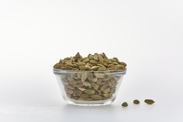 Cardamom shot on white background