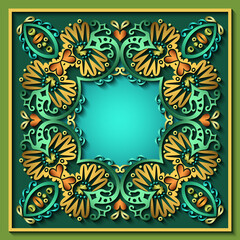 Abstract vector ornamental nature vintage frame.