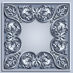 Abstract vector ornamental nature vintage frame.
