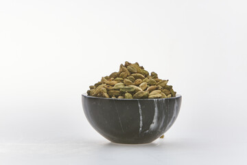 Cardamom shot on white background
