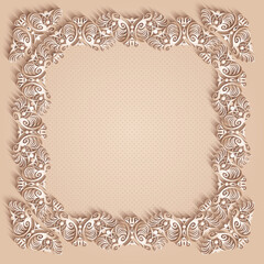 Abstract vector ornamental nature vintage frame.