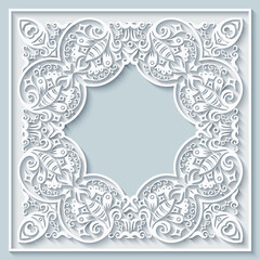 Abstract vector ornamental nature vintage frame.