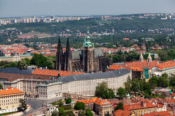Fototapeta na wymiar Aerial view of Prague