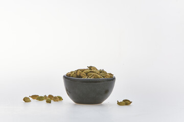 Cardamom shot on white background