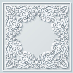 Abstract vector ornamental nature vintage frame.