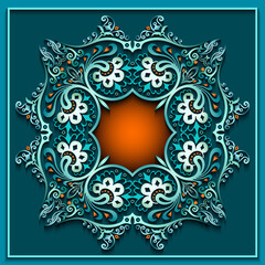 Abstract vector ornamental nature vintage frame.