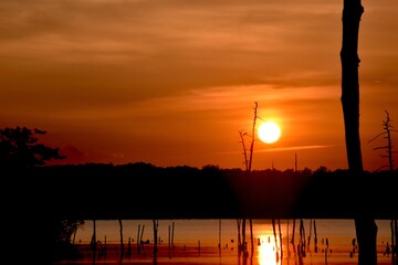 Obraz premium sunset in the city