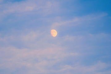 Moon in the twilight sky