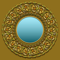 Abstract vector ornamental nature vintage frame.